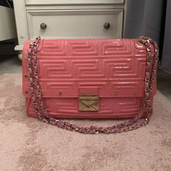 GIANNI VERSACE Couture Baby Pink Patent Chain Bag