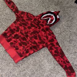 Red Bape Camo Zip Up 