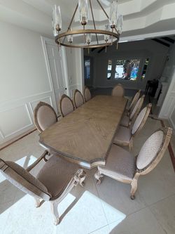 Vintage Schnadig Formal Dining Set – Made in US - Table + 10 Chairs –