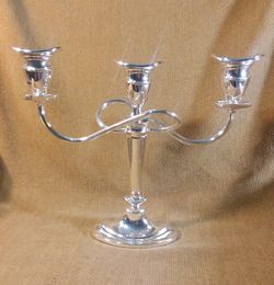 Vintage Silverplated 3 Arm Candelabra