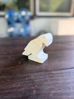 Stone Carved Bird Figurine Natural Finish Beige Weighted