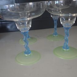 Margarita Glasses Vintage Acrylic Set Of 4 