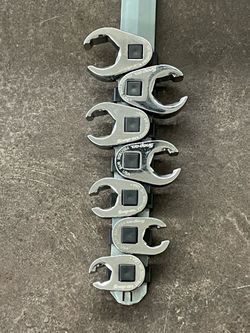 Snap-on 207SFRH 7-Pc 3/8" Drive SAE Flare Nut Crowfoot Wrench Set - Good Con.