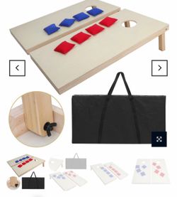 3’x2' Solid Wood Cornhole Bean Bag Toss Game Set