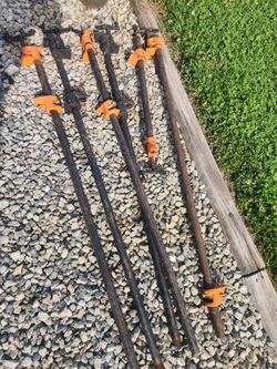 Heavy 4ft Pipe Clamps (5), 1 smaller - $60 for all - Apex