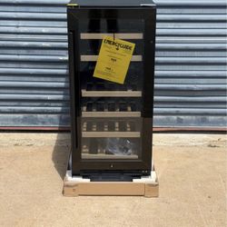15 in. Dual Zone 30-Bottle Undercounter/ Freestanding Wine Cooler in Black with Reversible Door, Removable Shelves