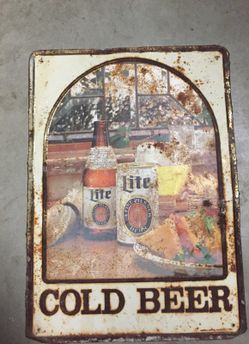 Rustic Metal beer sign