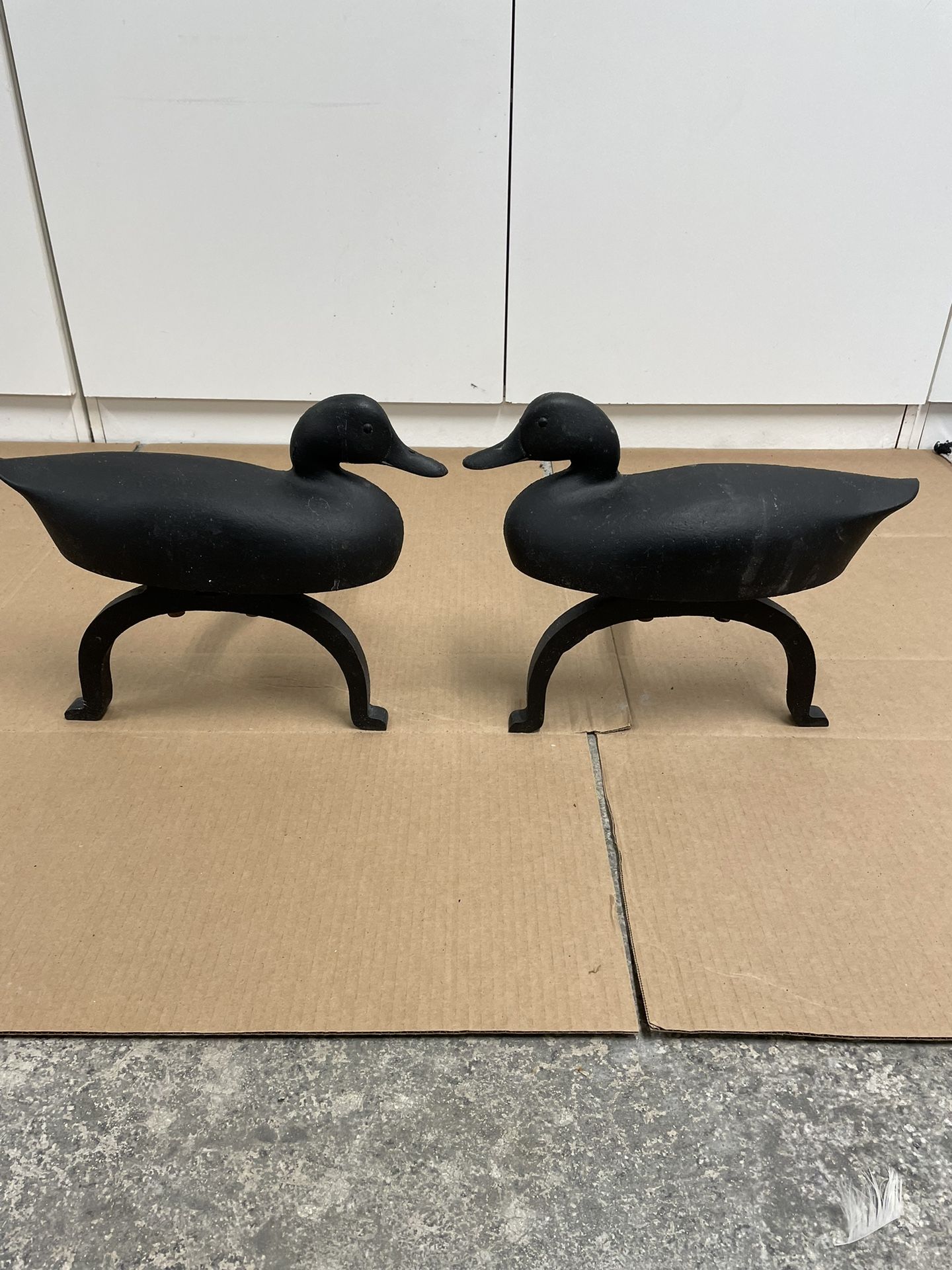 Cast Iron Duck Andirons