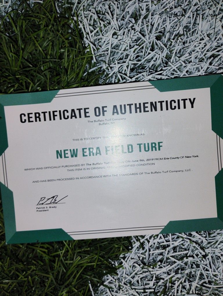 Buffalo Bills Memorabilia This Is Turf From June 9th 2019