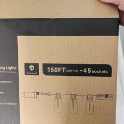 💡 NEW 150 FT LED OUTDOOR STRING LIGHTS – 45 BULBS – WATERPROOF – $35  Brand new heavy-duty LED string light set, perfect for patios, backyards, pergo