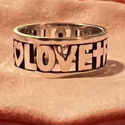 James Avery 925 Sterling Silver Faith Hope Love Band Ring