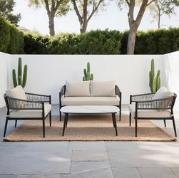 4pc outdoor grey patio furniture set