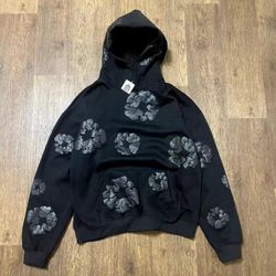 Denim Tears Cotton Wreath Hoodie Black Monochrome