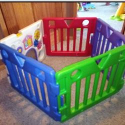 Vtg 1992 Today's Kids Play Yard Playland Enclosed Environment 5 Panels Gate USA

