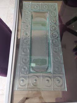 See 8 pictures  Evans designs California thick light green heavy glass decor table centerpiece decor