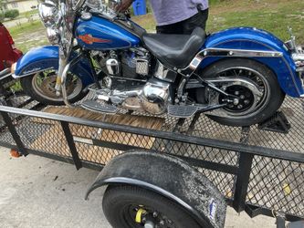 Harley Davidson, Heritage Soft tail, Blue, And Silver 1340 Cc