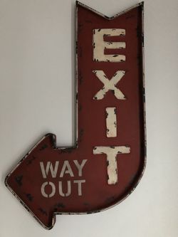 Large Metal Home theatre exit sign
