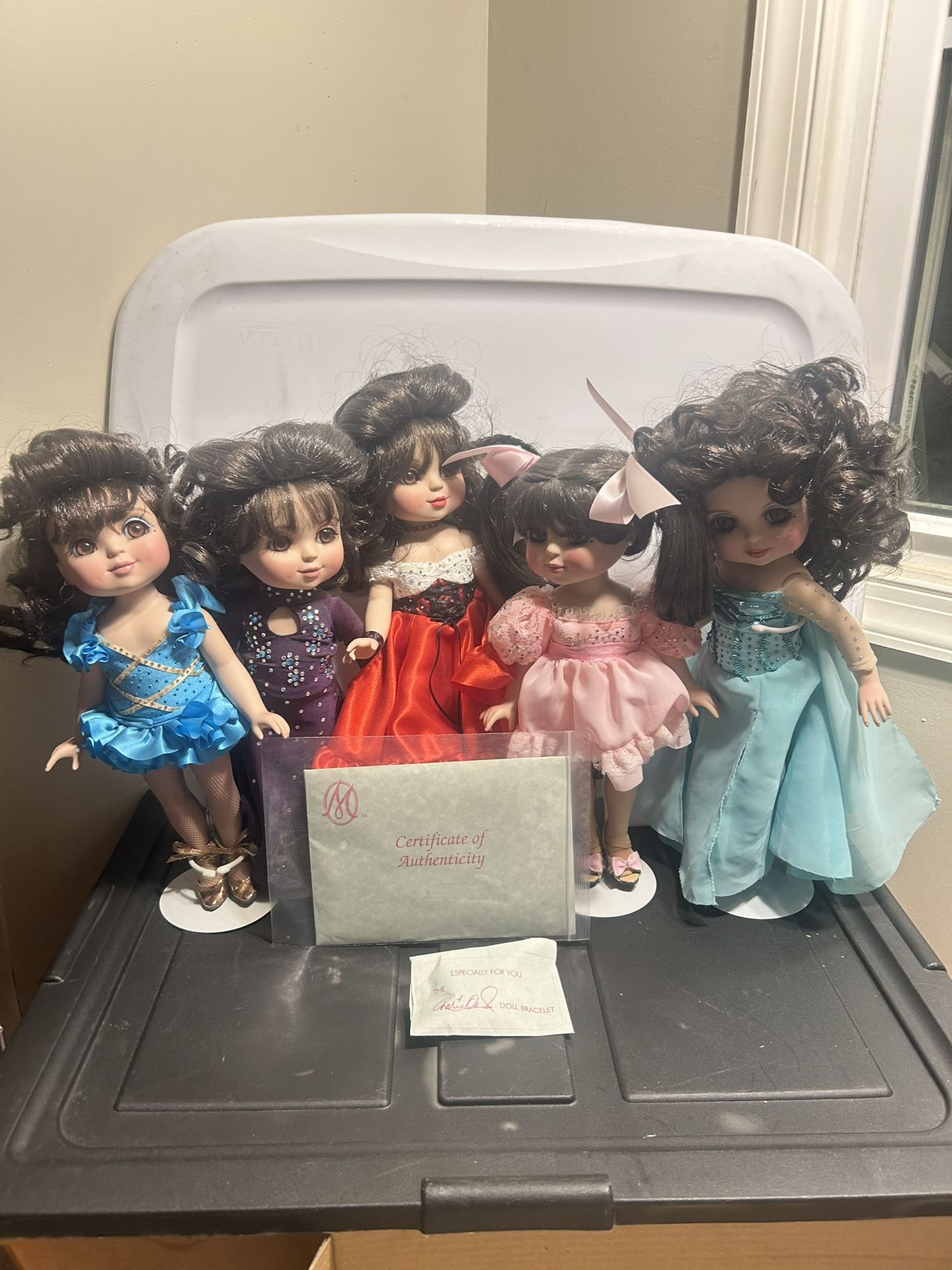 Set Of 5 Pre-owned Authentic Marie Osmond  Vinyl 12 inches Dolls  