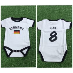 Germany  # 8 Ozil Baby Bodysuit  Onesie.