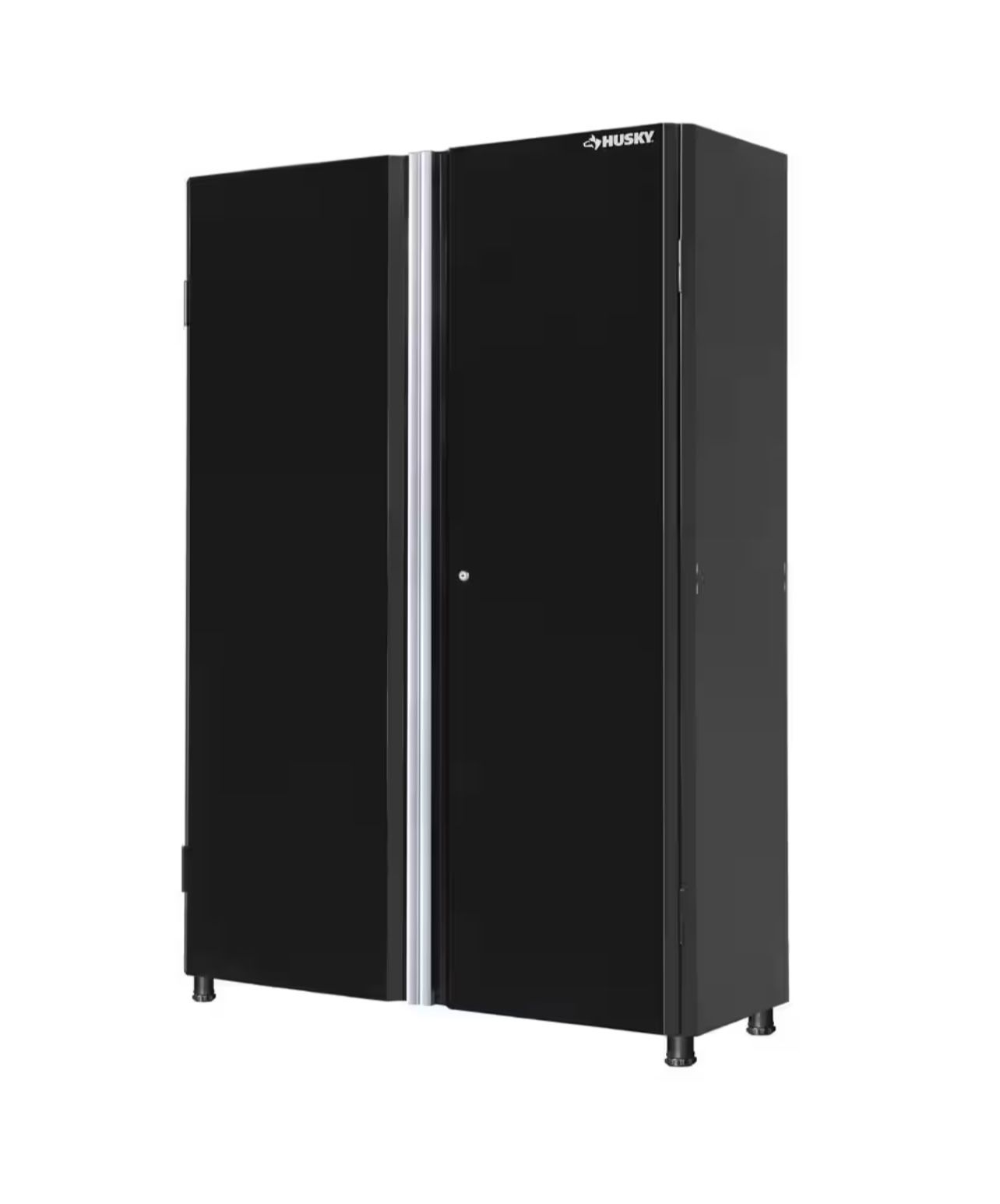 Husky Ready-to-Assemble 24-Gauge Steel Freestanding Garage Cabinet in Black (48 in. W x 72 in. H x 18.3 in. D