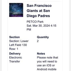 Padre vs Giants Tickets 