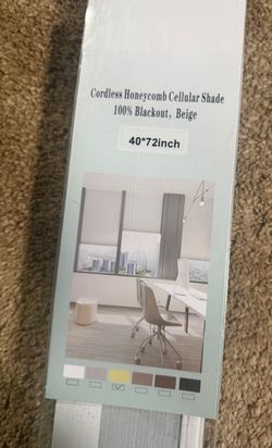 MyShade Cordless Honeycomb Cellular Shade, 40 x 72 in, 100% Blackout, Beige