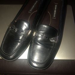Sesto Meucci Designer Flats Black Leather Size 8 1/2N