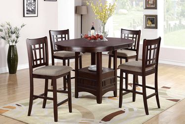 5 Piece Counter Height Dining Table Set with 4 Chairs F 2347