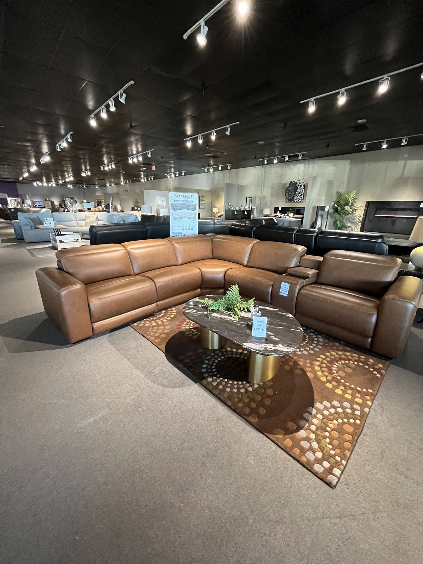 Caramel 6pc Power Reclining Sectional Couch