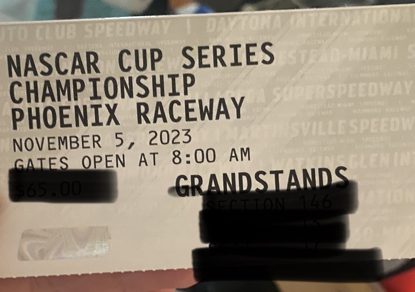 Nascar Tickets for Sunday Championship Race in Phx