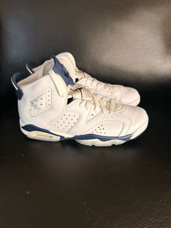 Air Jordan 6 White Navy Blue Sneakers