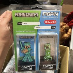 FiGPin Minecraft 2pk - Steve and Creeper. NEW SEALED