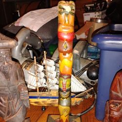 Hand Carved Wooden Totem Pole