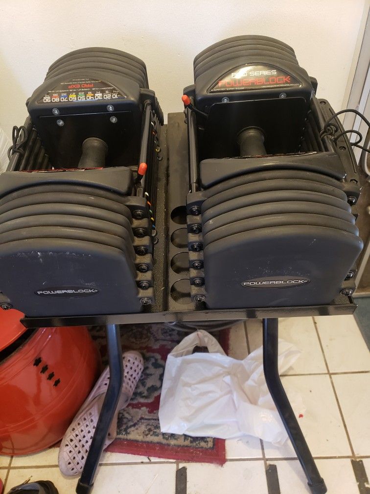 Powerblock Pro Series Expansion (10lbs-70lbs) With Large Compact Stand. Yes It Is Still Available. Price Is Firm. Read Description