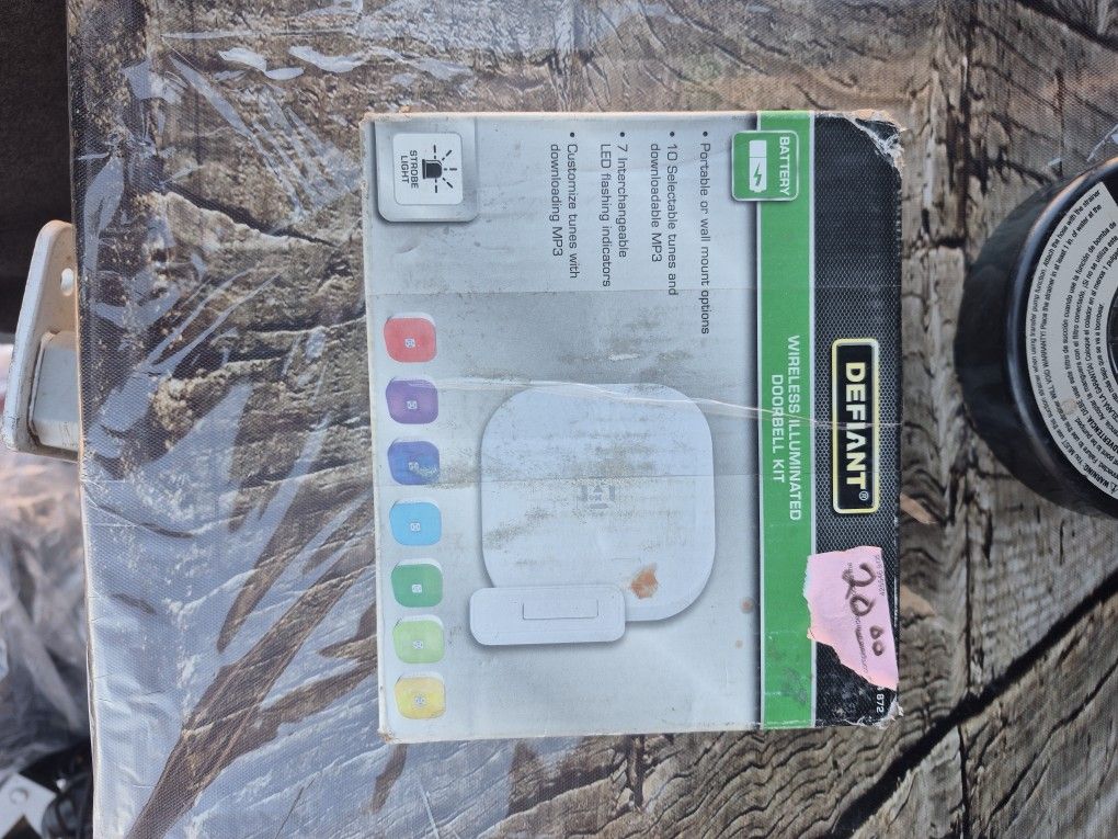 Defiant Wireless LED Illuminated Battery Operated Doorbell Kit with Wireless Push Button