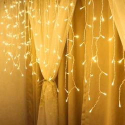 New Large 9.8ft Decorative Curtain 96 LED Icicle String Lights USB Home Decor