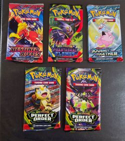 Selling 5 sealed Pokémon Trading Card Game booster packs for $30