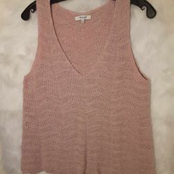 Madewell Monterey Knitted Sweater Tank Mauve Color Size Medium