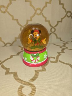 Disney Mickey Mouse Musical Waterglobe Snowglobe Jingle Bells Read Below