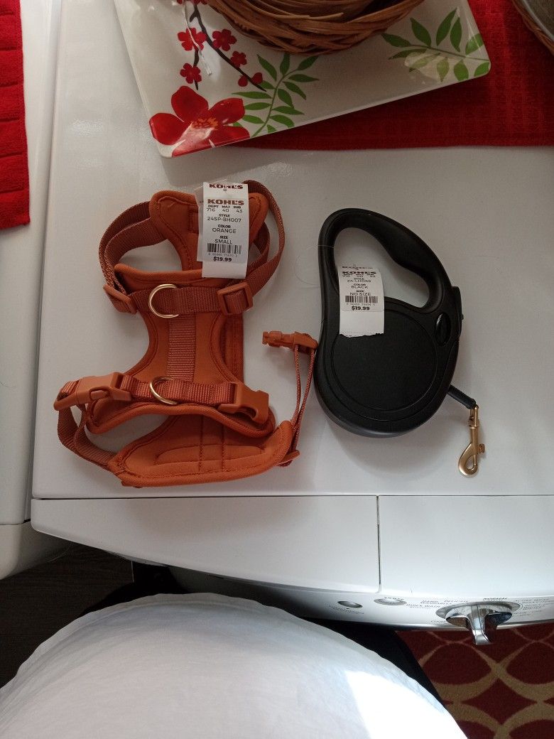 Brand New Dog Harness And Retractable Leash