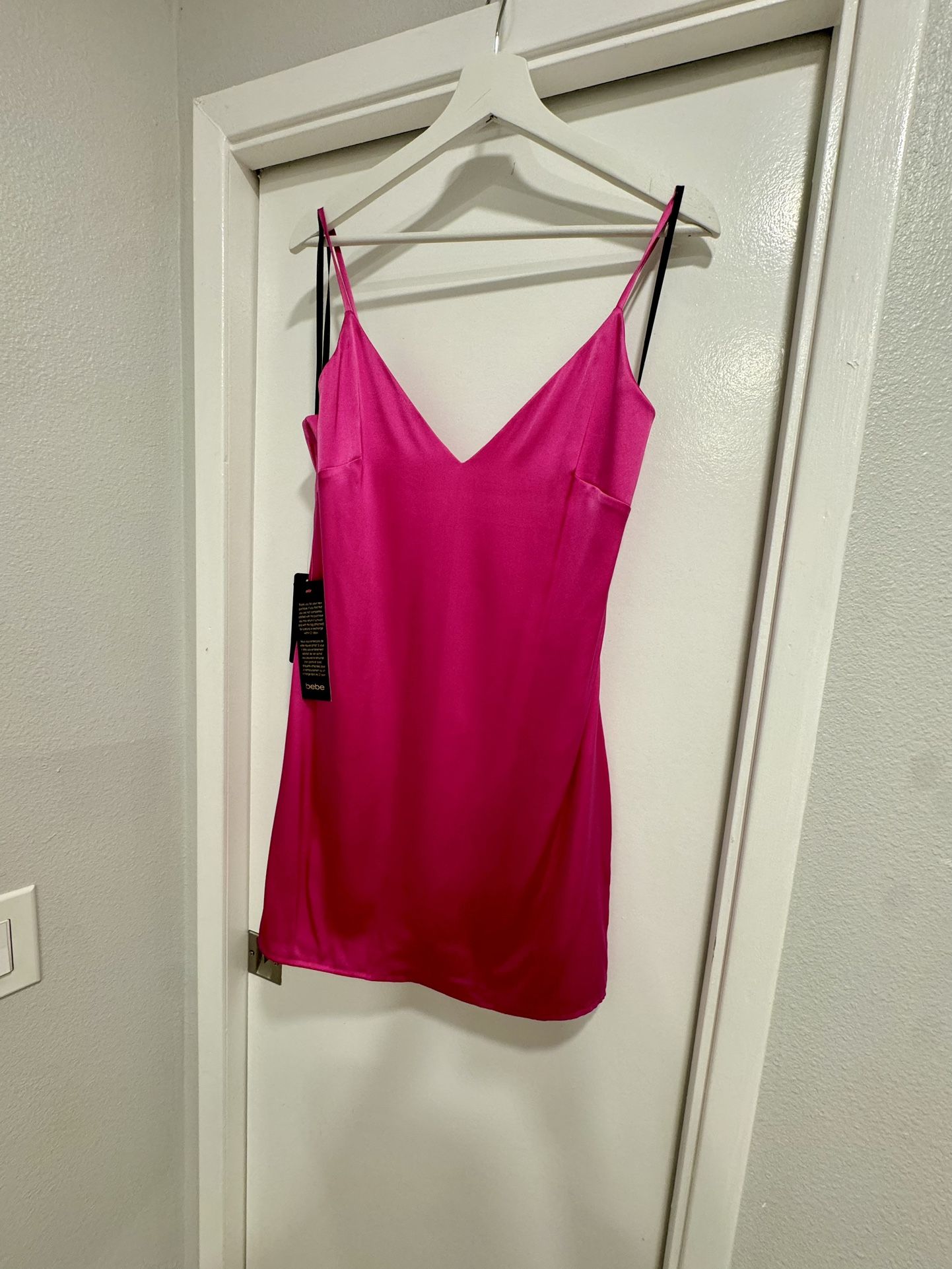 Bebe Sara Mini Silk Slip Dress Size S