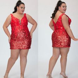 New With Tags Sequin Fitted Short Formal Dress & Homecoming Dress $279