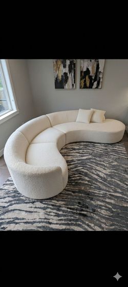 Boucle curved couch