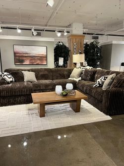 luxuriously soft jumbo corduroy 2 Pc Sectional sofa w/Large Chaise