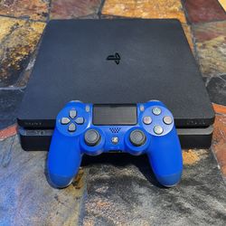 Playstation PS4 Slim With Blue Controller 