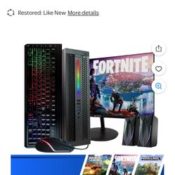HP ProDesk Gaming PC Bundle Custom RGB NVIDIA GeForce GT 1030 Ultra-Fast Intel Core i5 16GB RAM 512GB SSD NEW 24” 1080P Monitor RGB Speakers WiFi + Bl