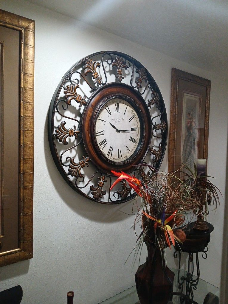 DecMode Metal Wall Clock - 38 diam. Inches. A Very Attractive Piece For Either Your Living Room Or Your Room For $80 Only. Check the Price Online .