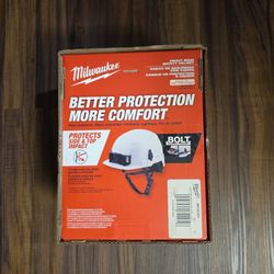 BOLT White Type 2 Class E Front Brim Non-Vented Safet Helmet