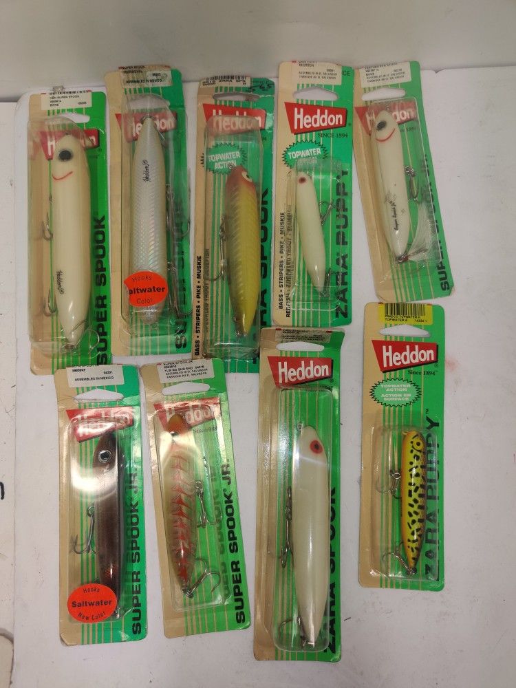 Vintage Heddon Top Water Spook Fishing Lures 