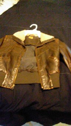 Brown leather jacket size SMALL